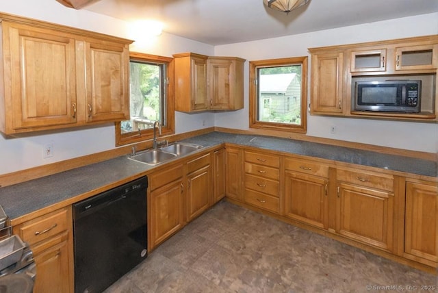 76 Bushy Hill Rd, Deep River, CT 06417 - kitchen featuring dishwasher, stainless steel microwave, plenty of natural light, and dark countertops