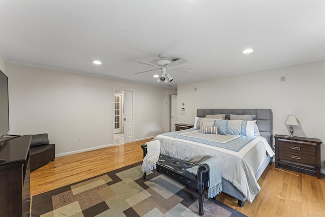 4 Quail Run Dr, Danbury, CT 06811 - bedroom featuring wood finished floors, ornamental molding, recessed lighting, and ceiling fan