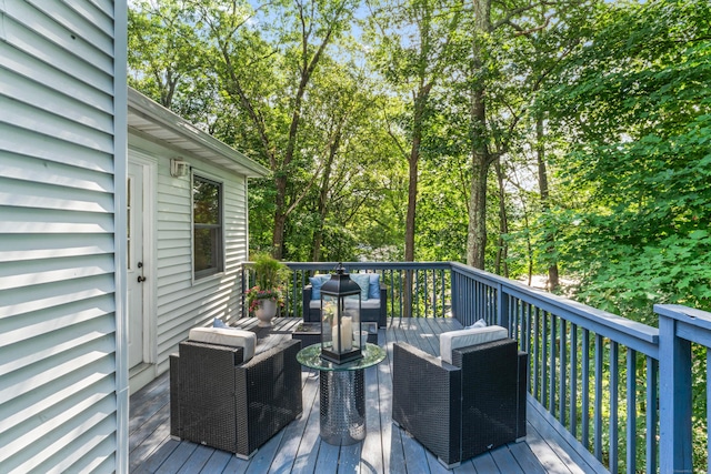 4 Quail Run Dr, Danbury, CT 06811 - deck featuring outdoor lounge area and view of wooded area