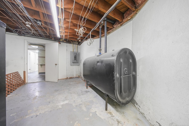 35 Flax Mill Ter, Milford, CT 06461 - unfinished basement featuring oil tank and electric panel