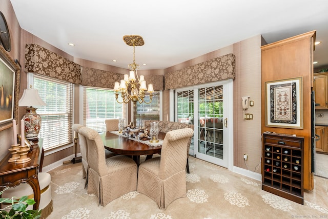90 Soundview Ave, Shelton, CT 06484 - dining area featuring healthy amount of natural light, a chandelier, and recessed lighting