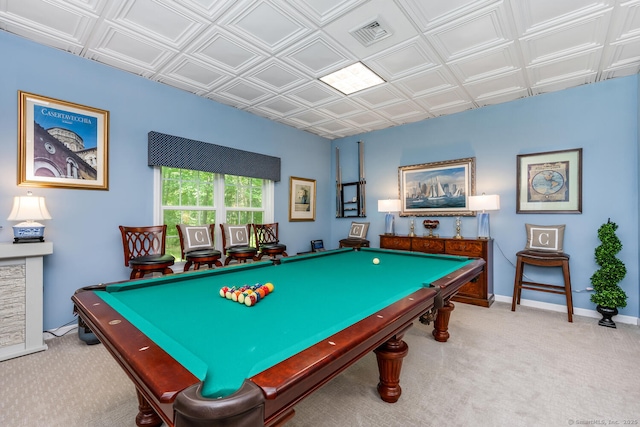 90 Soundview Ave, Shelton, CT 06484 - playroom with carpet, an ornate ceiling, and billiards