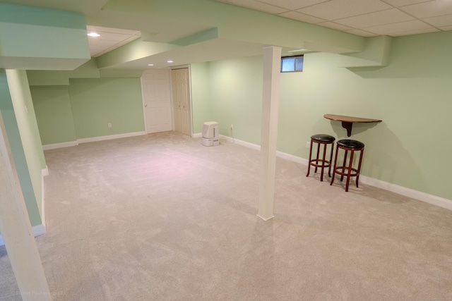 148 Evergreen Rd, Cromwell, CT 06416 - finished below grade area featuring carpet flooring, recessed lighting, and a drop ceiling