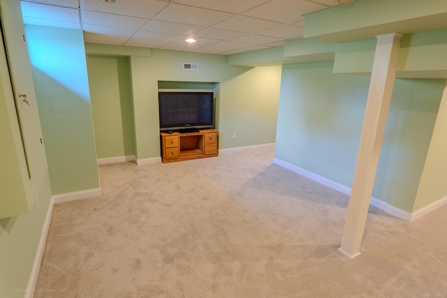 148 Evergreen Rd, Cromwell, CT 06416 - finished basement with light carpet and a paneled ceiling