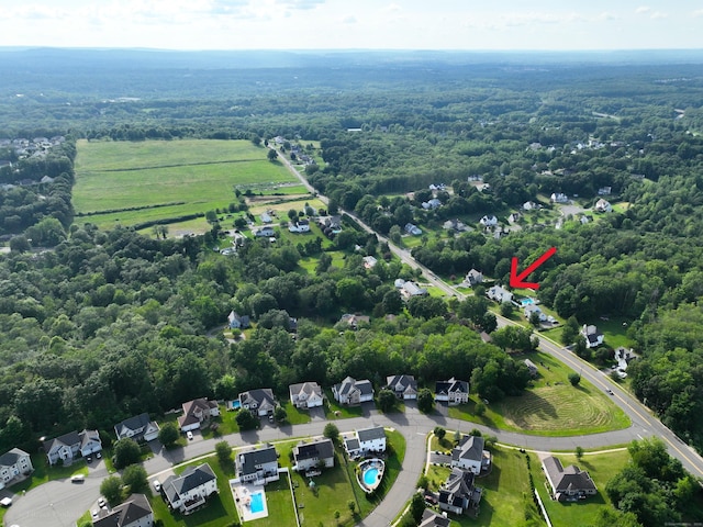 148 Evergreen Rd, Cromwell, CT 06416 - aerial view of property's location with a heavily wooded area
