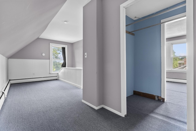 1691 State St, Hamden, CT 06517 - bonus room featuring a baseboard heating unit, carpet, and vaulted ceiling