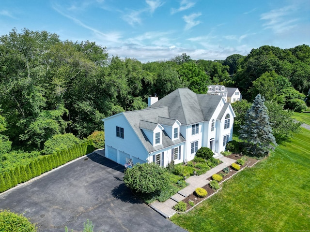 61 Brookview Ct, Groton, CT 06340 - aerial view of property and surrounding area featuring a heavily wooded area