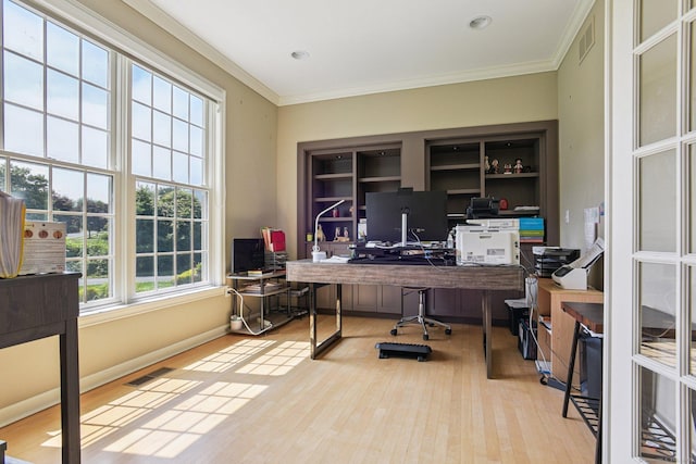 61 Brookview Ct, Groton, CT 06340 - office area with wood finished floors and crown molding