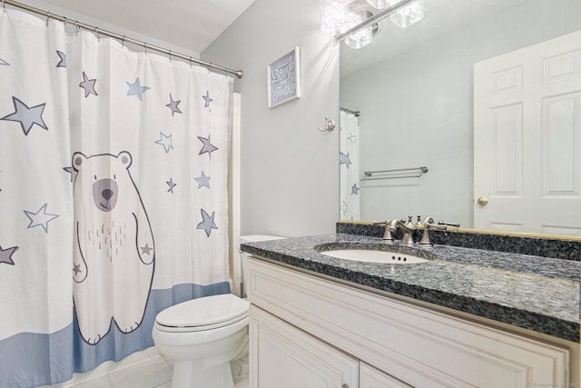61 Brookview Ct, Groton, CT 06340 - full bath with vanity, tile patterned floors, and a shower with curtain