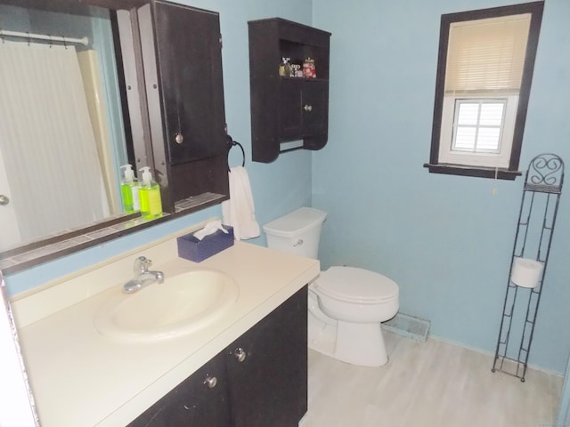 61 Elm St, East Windsor, CT 06088 - bathroom featuring vanity, wood finished floors, and a shower with shower curtain
