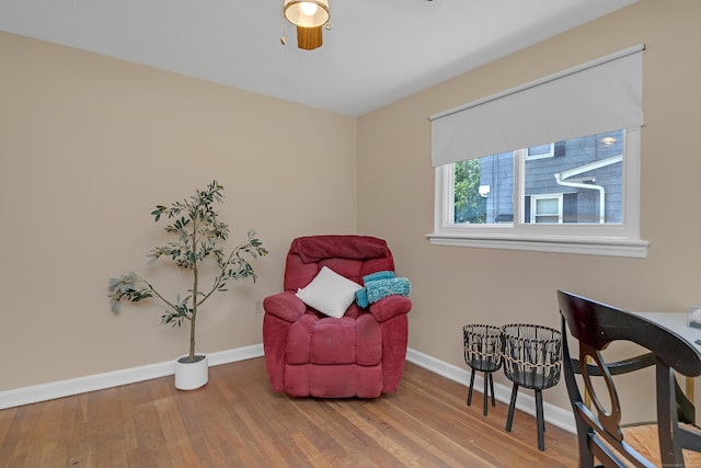 76 Landers Rd, East Hartford, CT 06118 - sitting room featuring wood finished floors and a ceiling fan