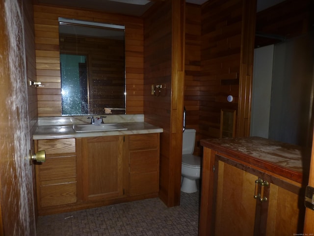 5 Tower Hill Lake Rd, Deep River, CT 06417 - bathroom with vanity and wooden walls