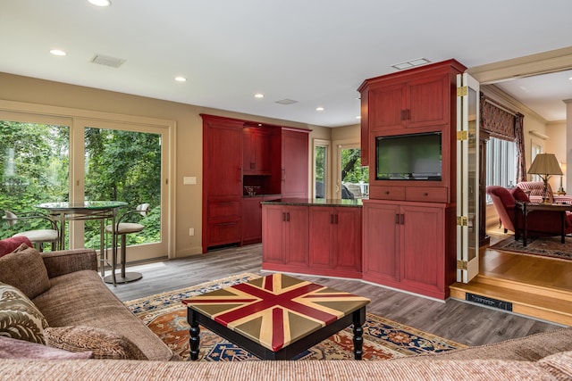 8 Up The Rd, Simsbury, CT 06092 - living area featuring plenty of natural light, light wood-style flooring, and recessed lighting