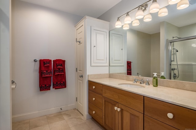 8 Up The Rd, Simsbury, CT 06092 - full bath featuring vanity, a stall shower, and tile patterned floors