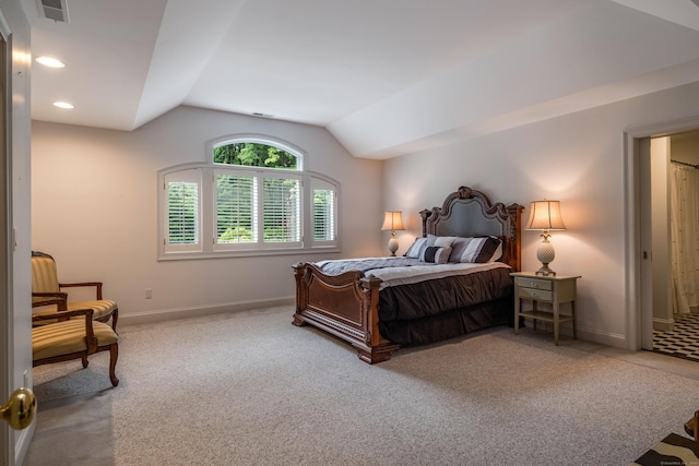 8 Up The Rd, Simsbury, CT 06092 - bedroom featuring carpet floors, lofted ceiling, and recessed lighting