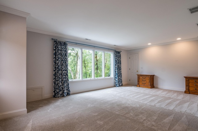 8 Up The Rd, Simsbury, CT 06092 - carpeted spare room featuring ornamental molding and recessed lighting