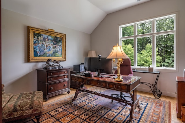 8 Up The Rd, Simsbury, CT 06092 - home office featuring lofted ceiling and wood finished floors