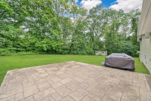 18 Arbor Rd, Monroe, CT 06468 - view of patio / terrace with grilling area and a storage shed