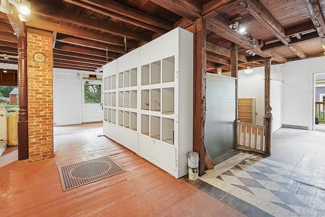 326 Rte 169, Woodstock, CT 06281 - hallway with a wooden ceiling with exposed beams and hardwood / wood-style floors
