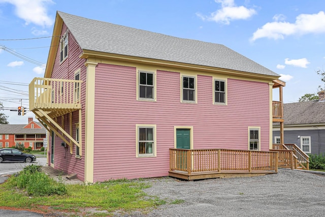 326 Rte 169, Woodstock, CT 06281 - back of property with roof with shingles and a wooden deck