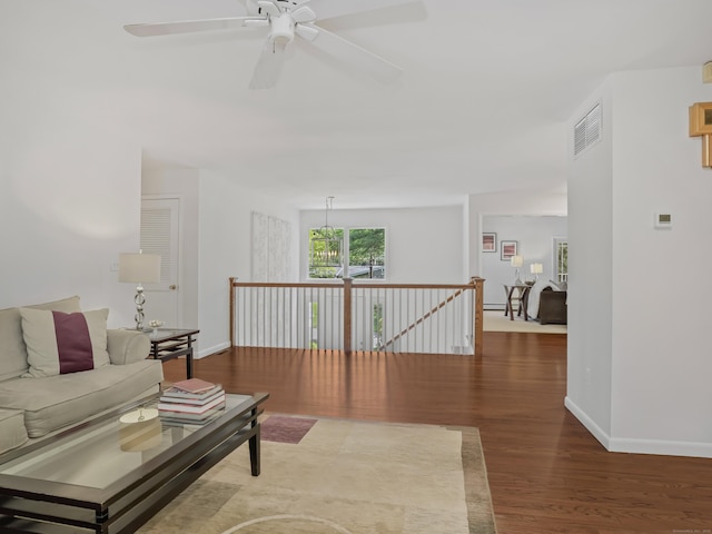 20 Mountain Wood Rd, Stamford, CT 06903 - living area with wood finished floors and ceiling fan