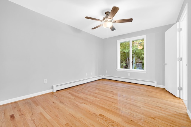 53 Windham Rd, Hampton, CT 06247 - spare room with wood finished floors, baseboard heating, and a ceiling fan