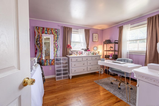 19 Marion St, Hartford, CT 06106 - home office featuring plenty of natural light, light wood-type flooring, and crown molding