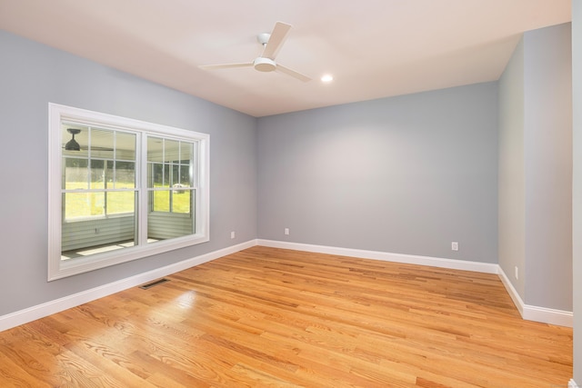 6 Kaatskill Ln, East Lyme, CT 06357 - unfurnished room featuring light wood-type flooring, ceiling fan, and recessed lighting