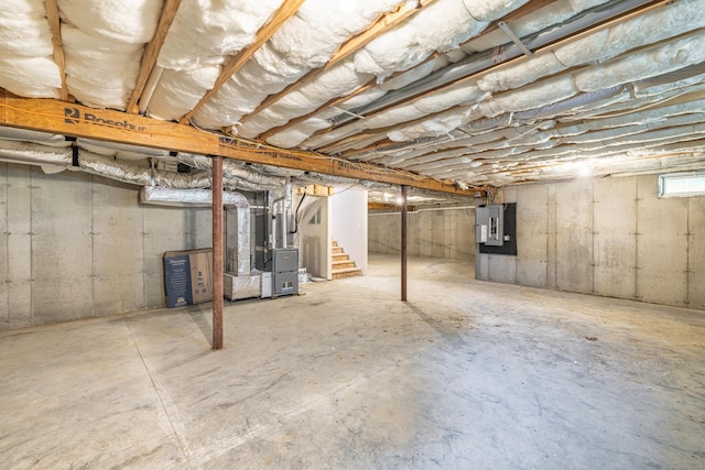 6 Kaatskill Ln, East Lyme, CT 06357 - unfinished below grade area with electric panel and stairway
