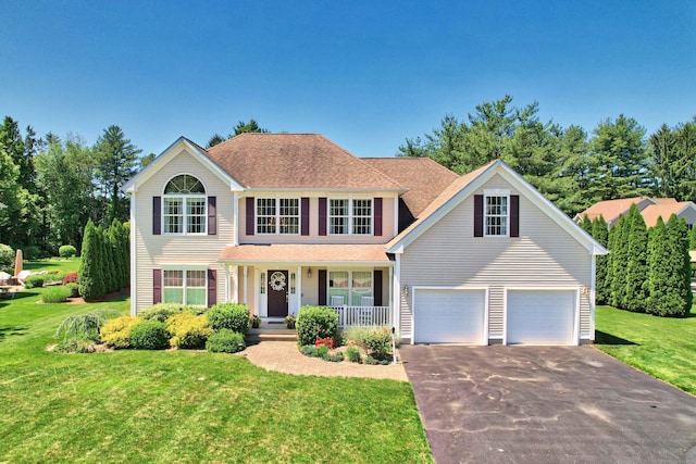 118 Cobblestone Dr, Southington, CT 06479 - colonial home with driveway, covered porch, and a front yard