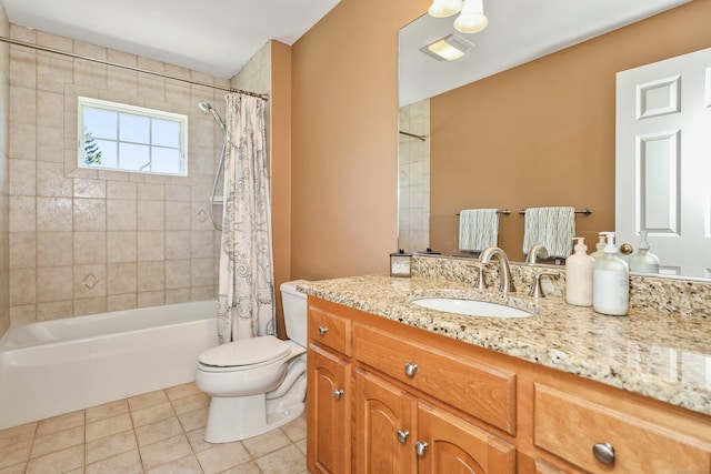 118 Cobblestone Dr, Southington, CT 06479 - bathroom featuring tile patterned flooring, vanity, and shower / tub combo with curtain
