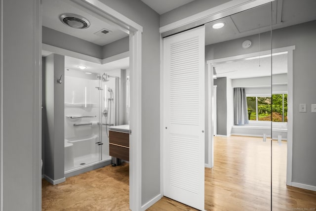 737 Heritage Vlg Unit A, Southbury, CT 06488 - full bath featuring a shower stall and vanity