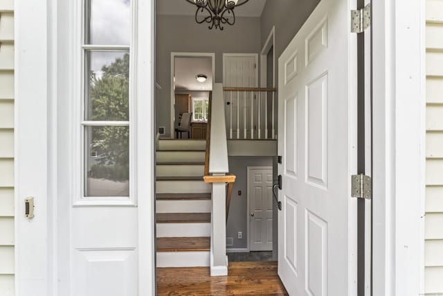 24 Ken Oaks Dr, Danbury, CT 06810 - staircase featuring wood finished floors and a chandelier