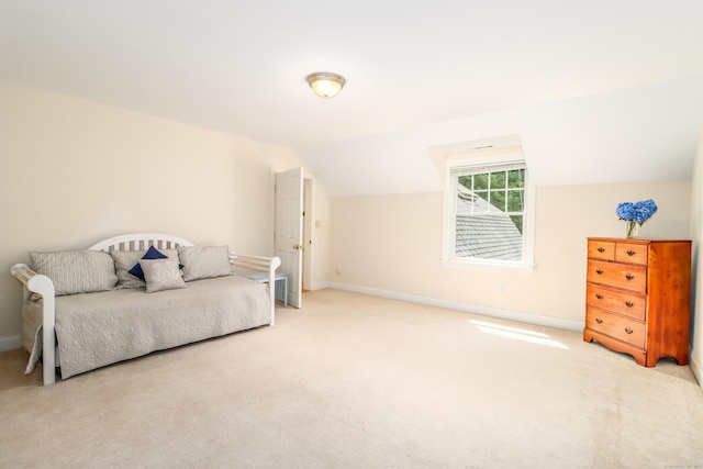 35 Vista Rd, Wilton, CT 06897 - carpeted bedroom featuring lofted ceiling and baseboards