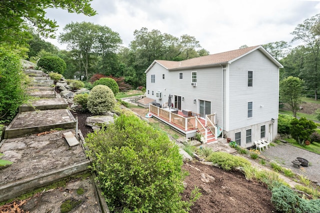 30 Partridge Rd, Stamford, CT 06903 - back of house featuring a deck and view of wooded area