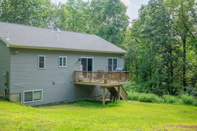 81 Lillis Rd, New Milford, CT 06776 - back of house with a wooden deck and a lawn