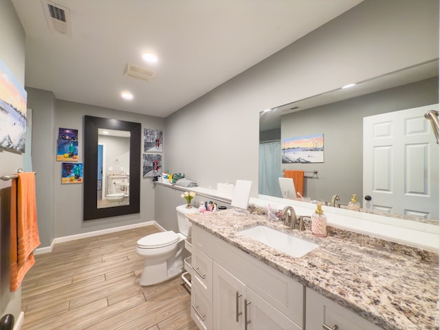 81 Lillis Rd, New Milford, CT 06776 - full bath featuring wood finished floors, vanity, curtained shower, and recessed lighting