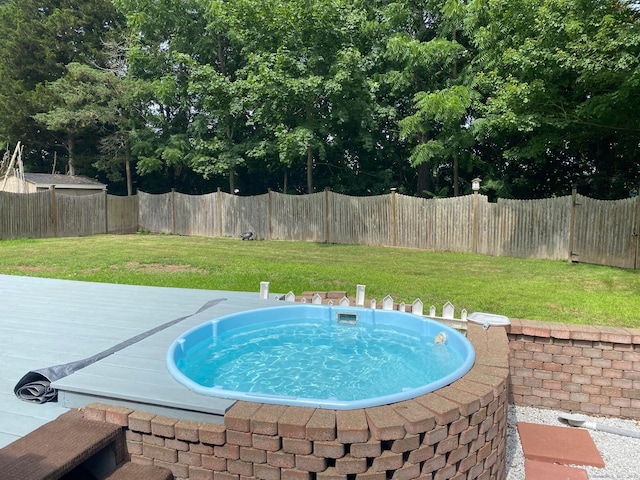 18 Bch Park Rd, Clinton, CT 06413 - view of pool with a hot tub and a fenced backyard