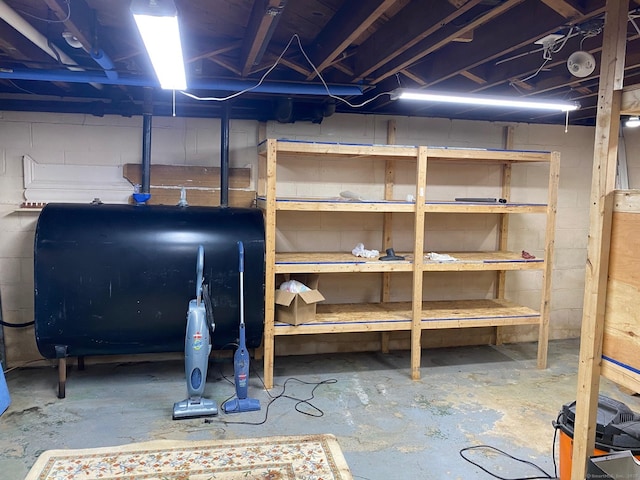 18 Bch Park Rd, Clinton, CT 06413 - unfinished basement with oil tank
