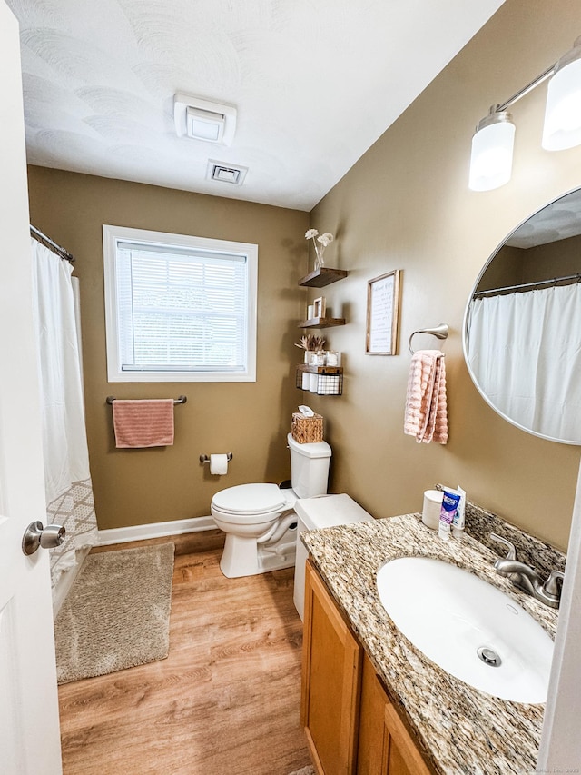 60 Sachem Dr Unit 60, Plainfield, CT 06374 - bathroom with vanity, wood finished floors, and curtained shower