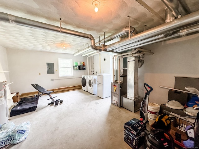 60 Sachem Dr Unit 60, Plainfield, CT 06374 - below grade area with electric panel, independent washer and dryer, and heating unit