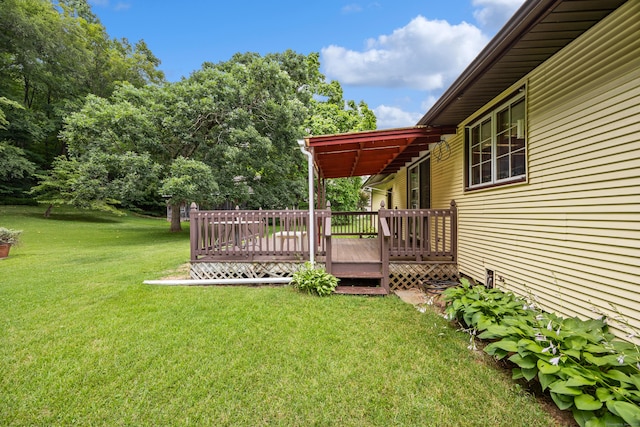 233 Mountain Rd, Cheshire, CT 06410 - view of grassy yard with a deck