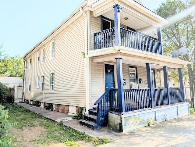 98 Sylvan Ave, New Haven, CT 06519 - view of side of property featuring a balcony and a porch