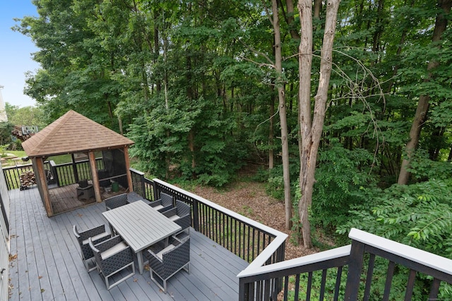 11 Adam Dr, Newington, CT 06111 - deck with a gazebo, outdoor dining space, and grilling area