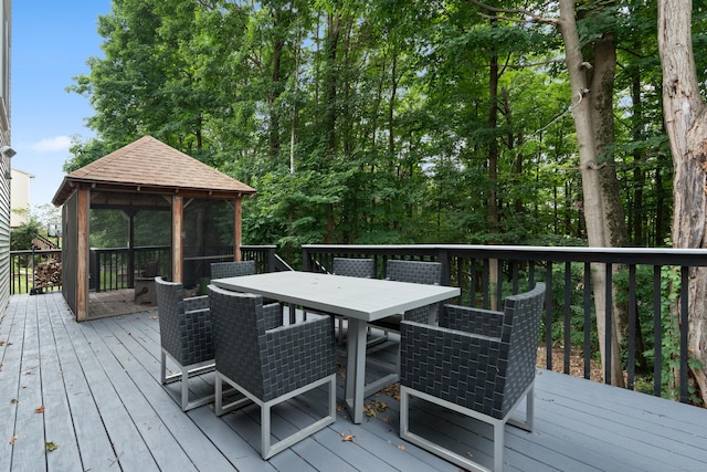11 Adam Dr, Newington, CT 06111 - wooden deck featuring a gazebo and outdoor dining area