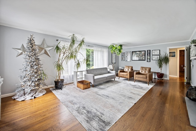 430 Cook Hill Rd, Cheshire, CT 06410 - living area with wood finished floors and ornamental molding