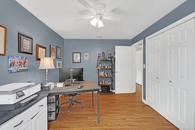 24 Saley Rd, Milford, CT 06460 - office featuring light wood-style flooring and a ceiling fan