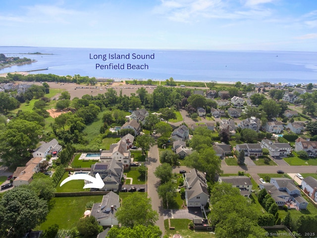 103 Colonial Dr, Fairfield, CT 06824 - aerial perspective of suburban area featuring a large body of water