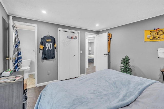 202A Hartford Pike, Foster, Rhode Island, RI 02825 - bedroom with dark wood finished floors, recessed lighting, and ensuite bathroom