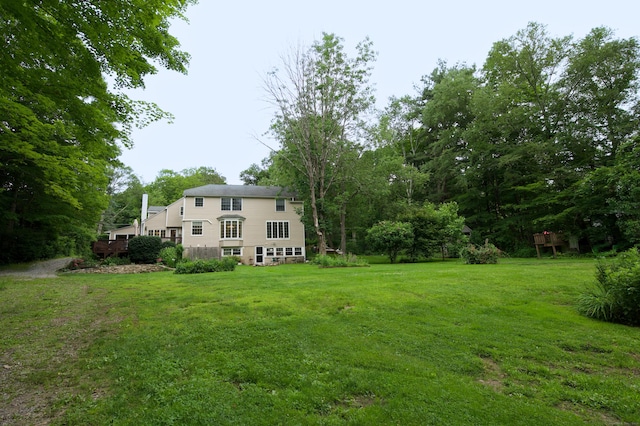 593 Northfield Rd, Watertown, CT 06795 - view of grassy yard with a wooden deck